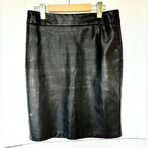 Pink martini faux leather skirt black size medium luxury  pencil